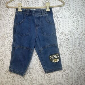 Vintage Disney Winnie the Pooh Toddler Jeans Pooh's Fishing Lure Patch 24 Months